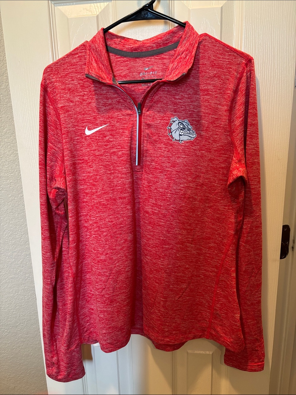 Nike Dri-Fit Georgia Bulldogs 1/4 Zip Pullover Jacket Red Heathered Women’s a XL